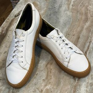 Men’s INKERMAN white leather gum bottom sneakers- Size 43